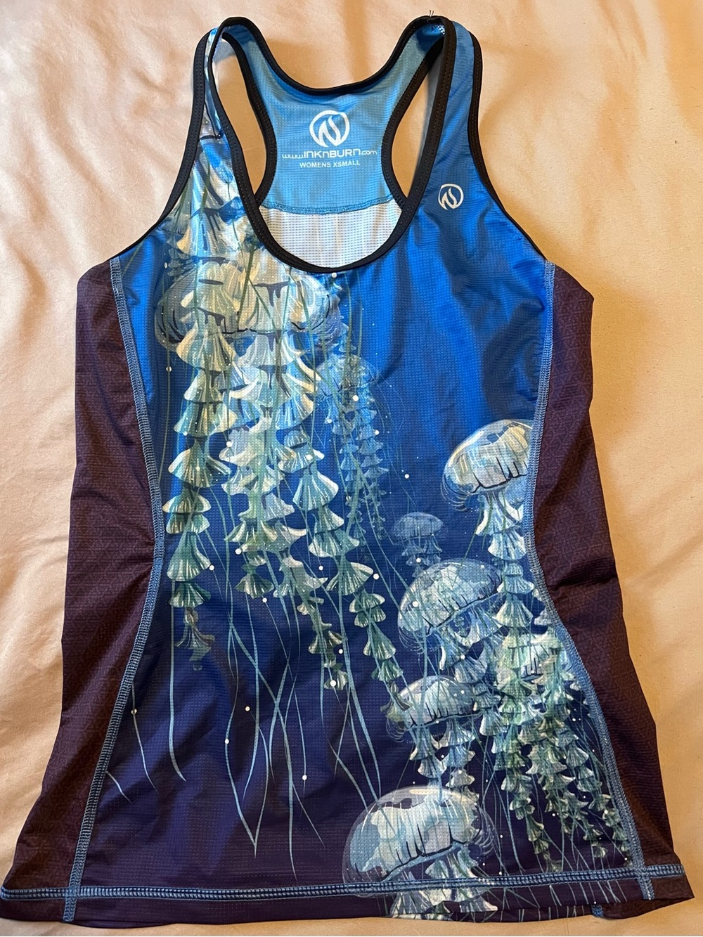 INKnBURN Blue Jellyfish Racerback Tank Top